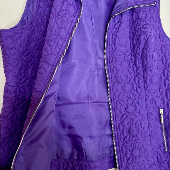 Purple Quilted Design Vest, Size Large, Christopher & Banks - Picture 5 of 8